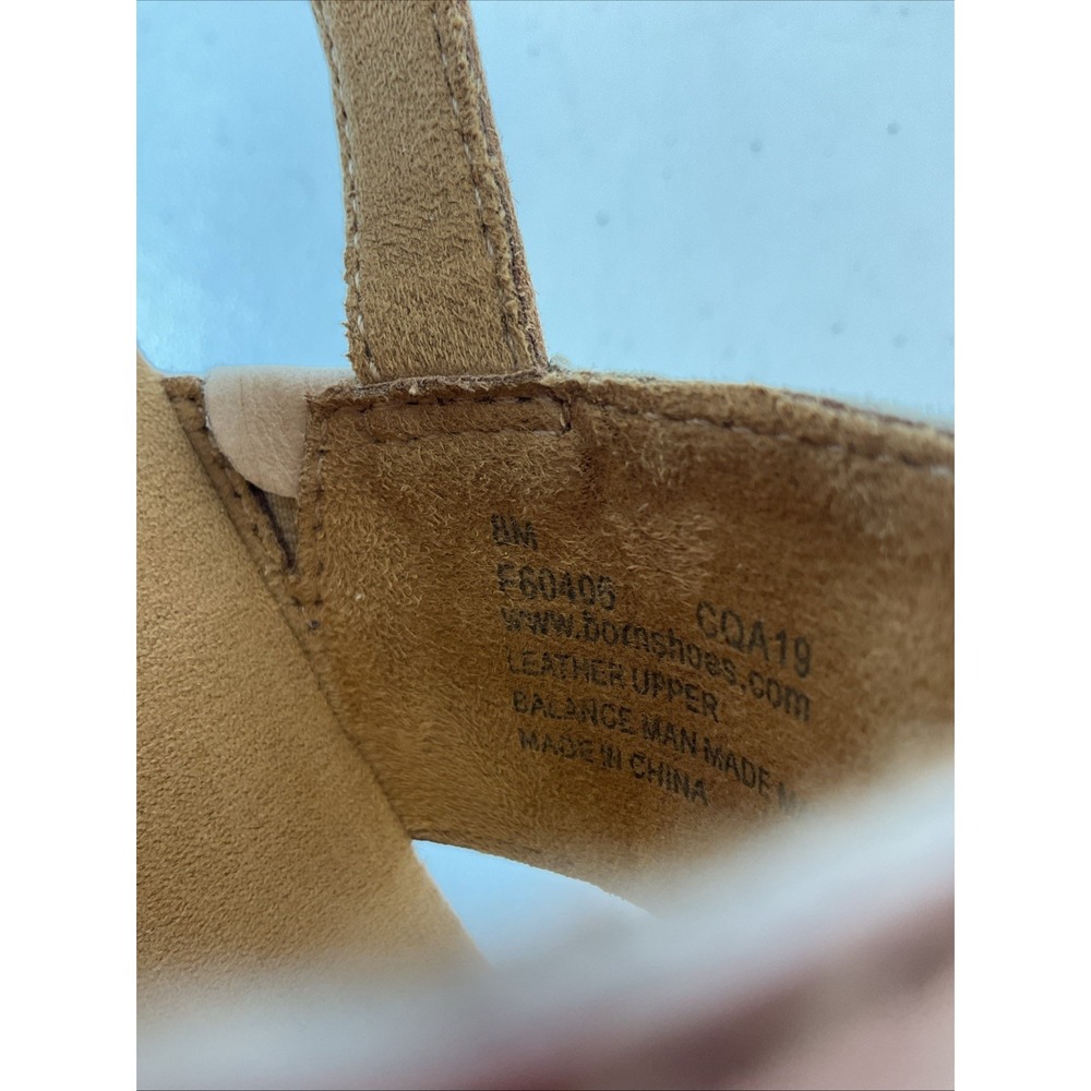 Women’s Two-Tone Tan & Beige Leather Slingback Sandals - Picture 14 of 15